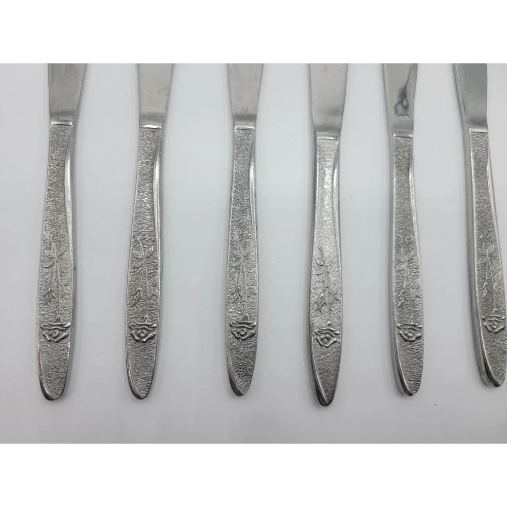 Stanley Roberts Florentine Rose stainless‎ steel 9 butter knives.